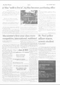 Mac Weekly 9/23/2011 about Class of 2015